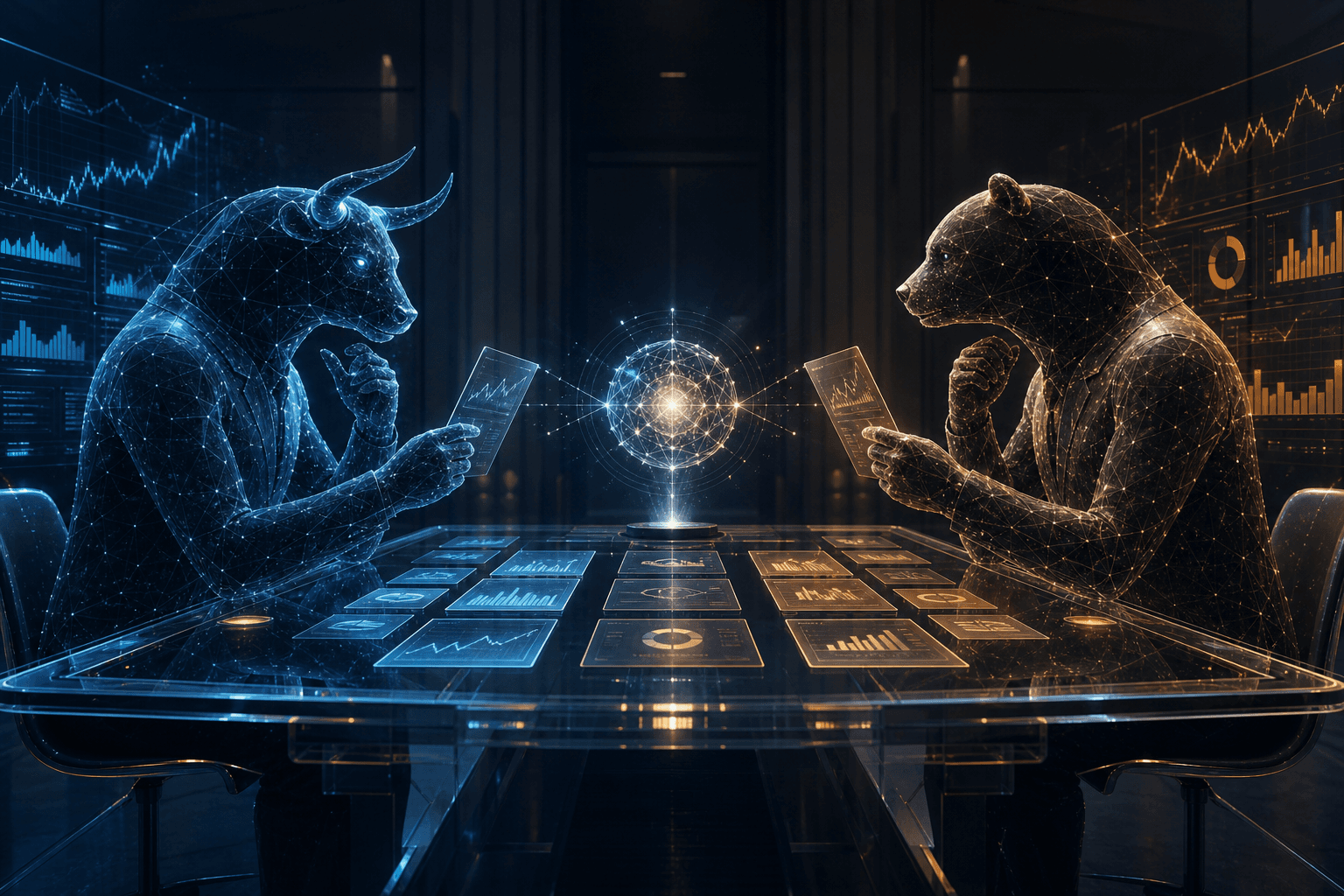 Bear and bull researchers debating market conditions